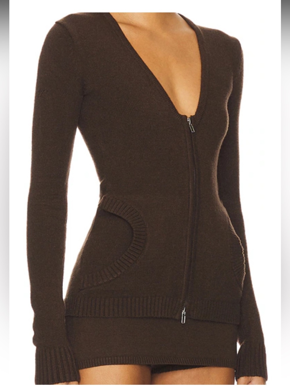 NWT New with Tags Frankies Bikinis Sienna Cloud Knit Sweater Chocolate Brown